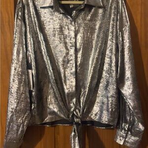 BiBi Silver Metallic Blouse